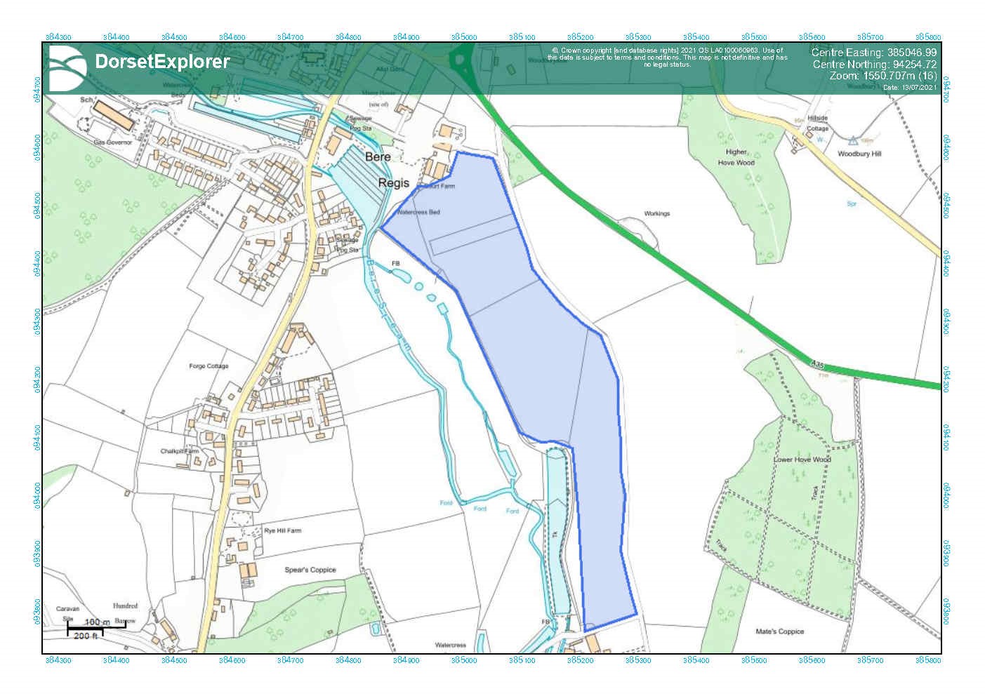 Map of proposed SANG at Court Farm