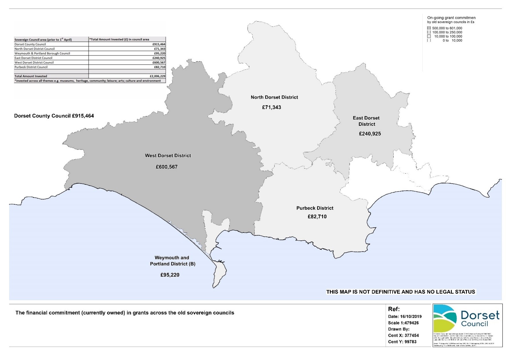 Appendix 2: Map showing the level of sovereign council funding