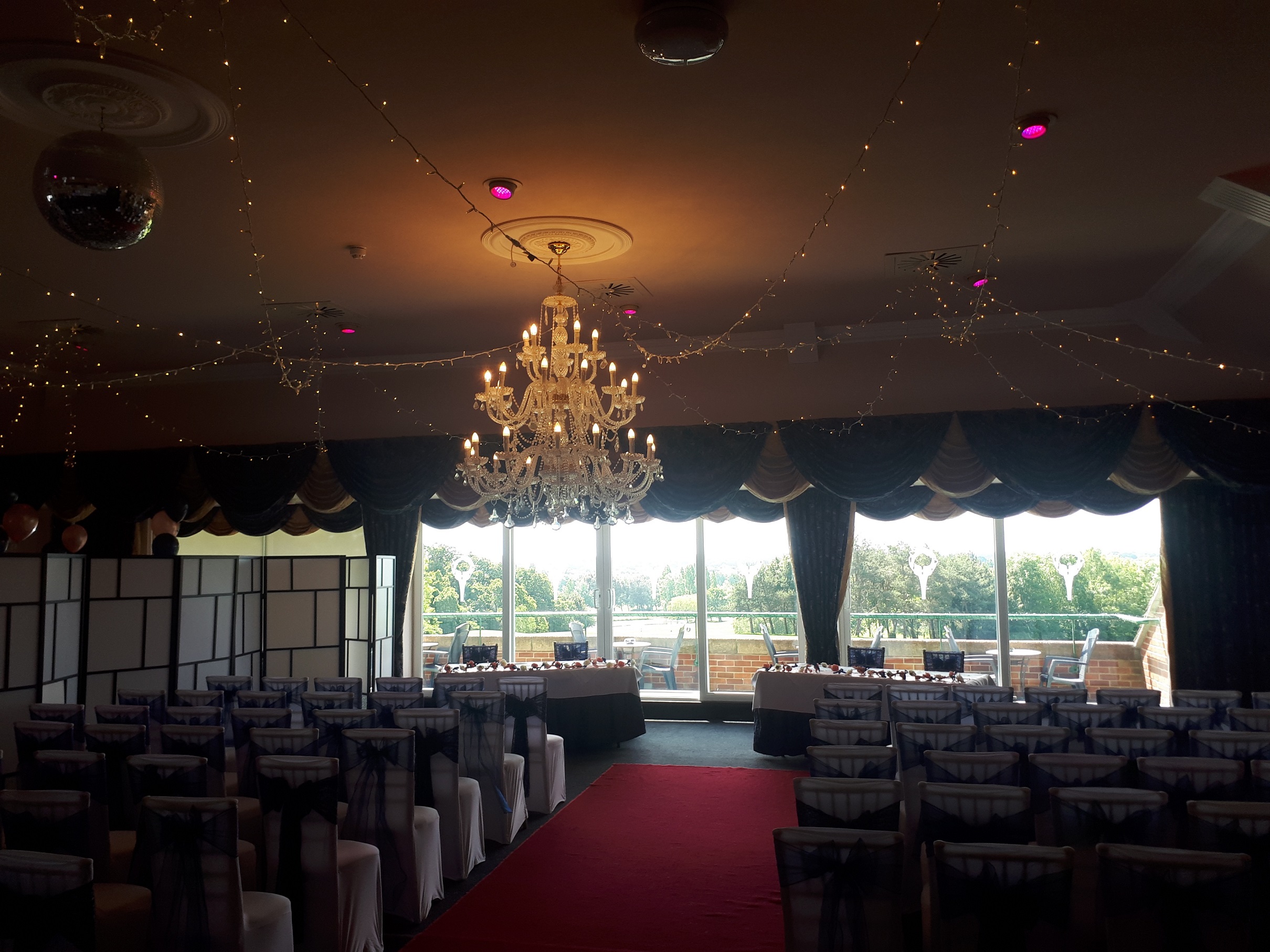 Dudsbury Golf Club ceremony room chandelier 