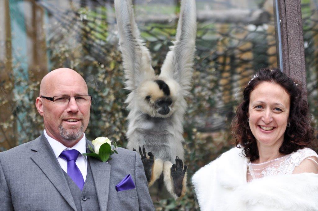 Couple with monkey