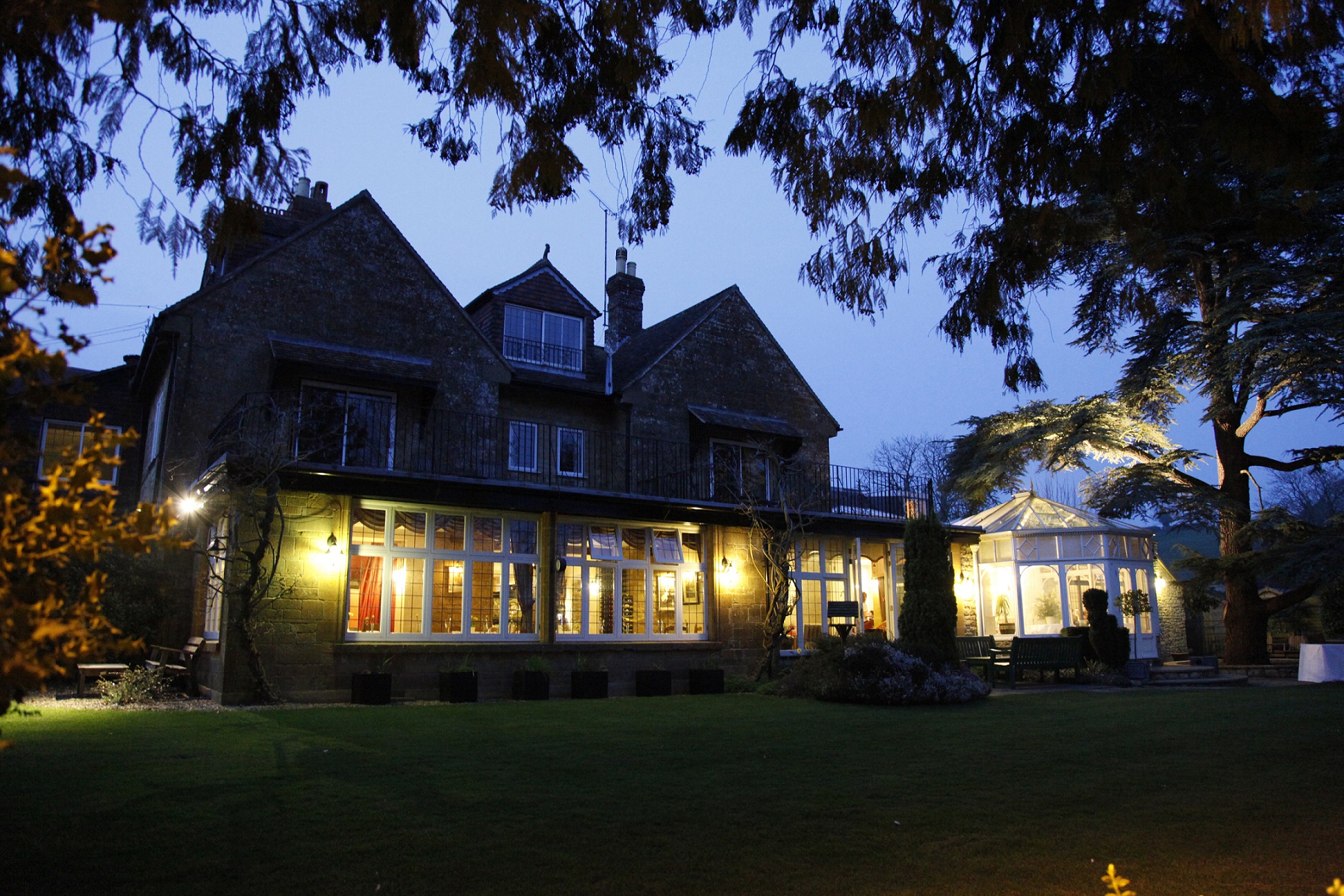 The Grange at Oborne at night