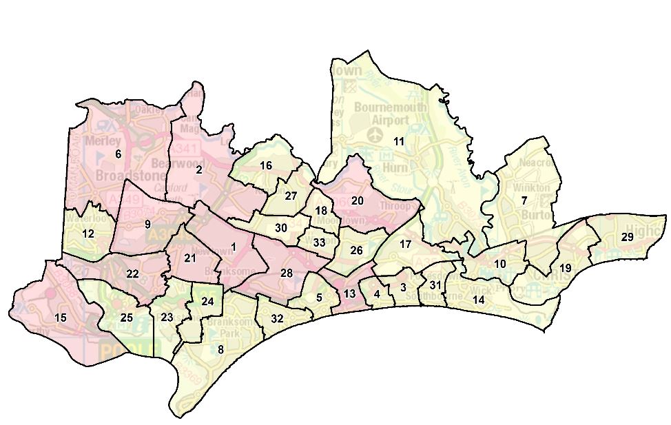 Bournemouth Christchurch Poole ward boundaries