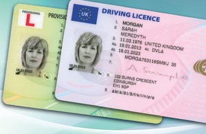 This picture shows an example of a driving licence, one of the excepted forms of identification to get a library card.