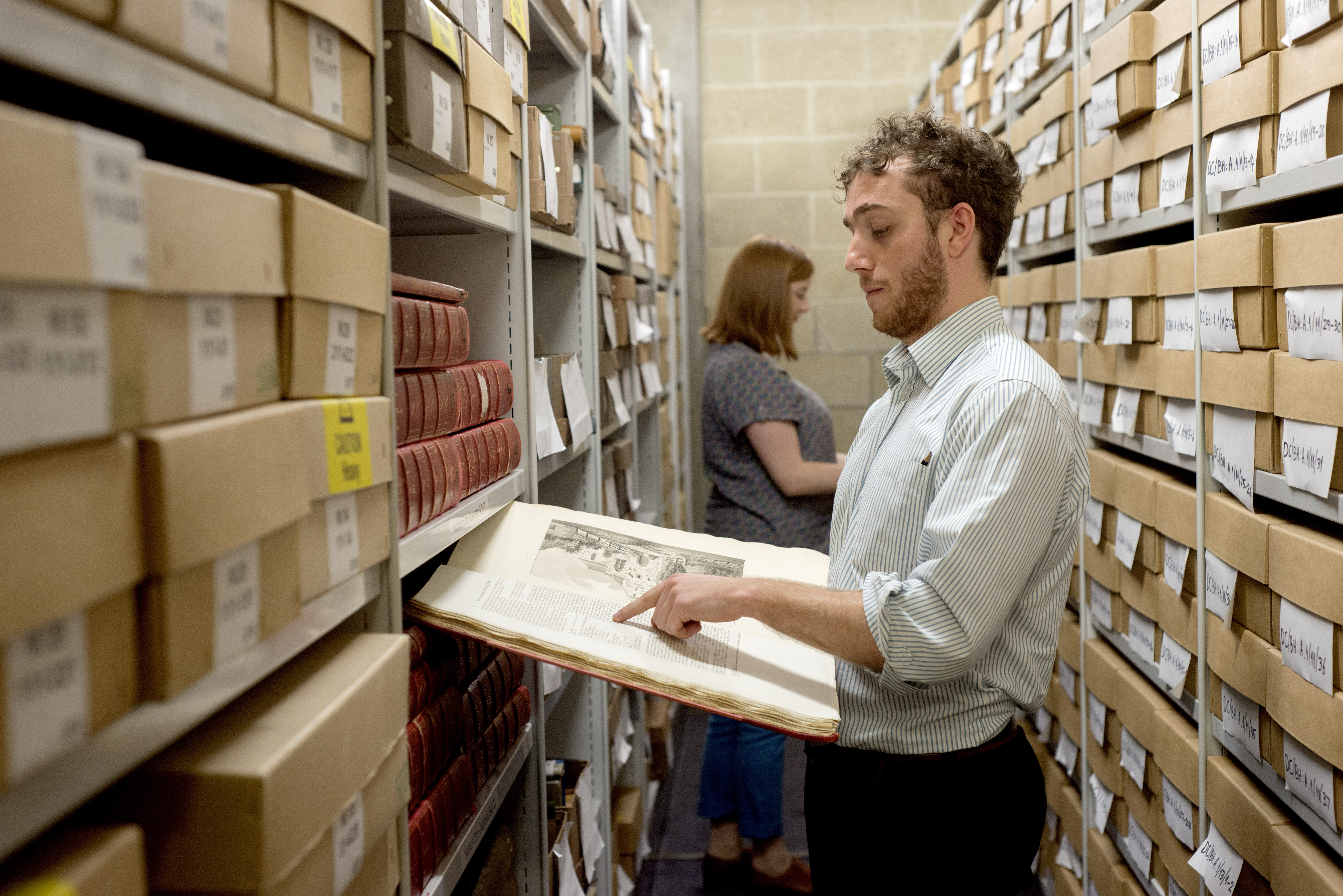 looking at archives in dorset history centre repository