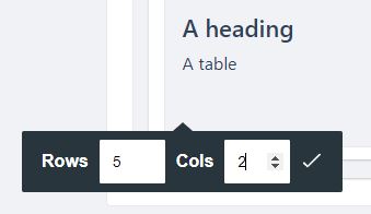 setting how many rows and columns you need