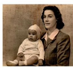 Woman with baby - sepia tint photo