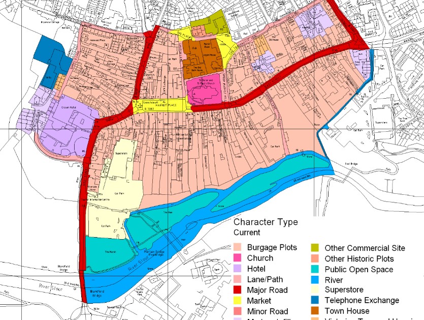 Dorset Historic Towns Survey historic character types in Blandford