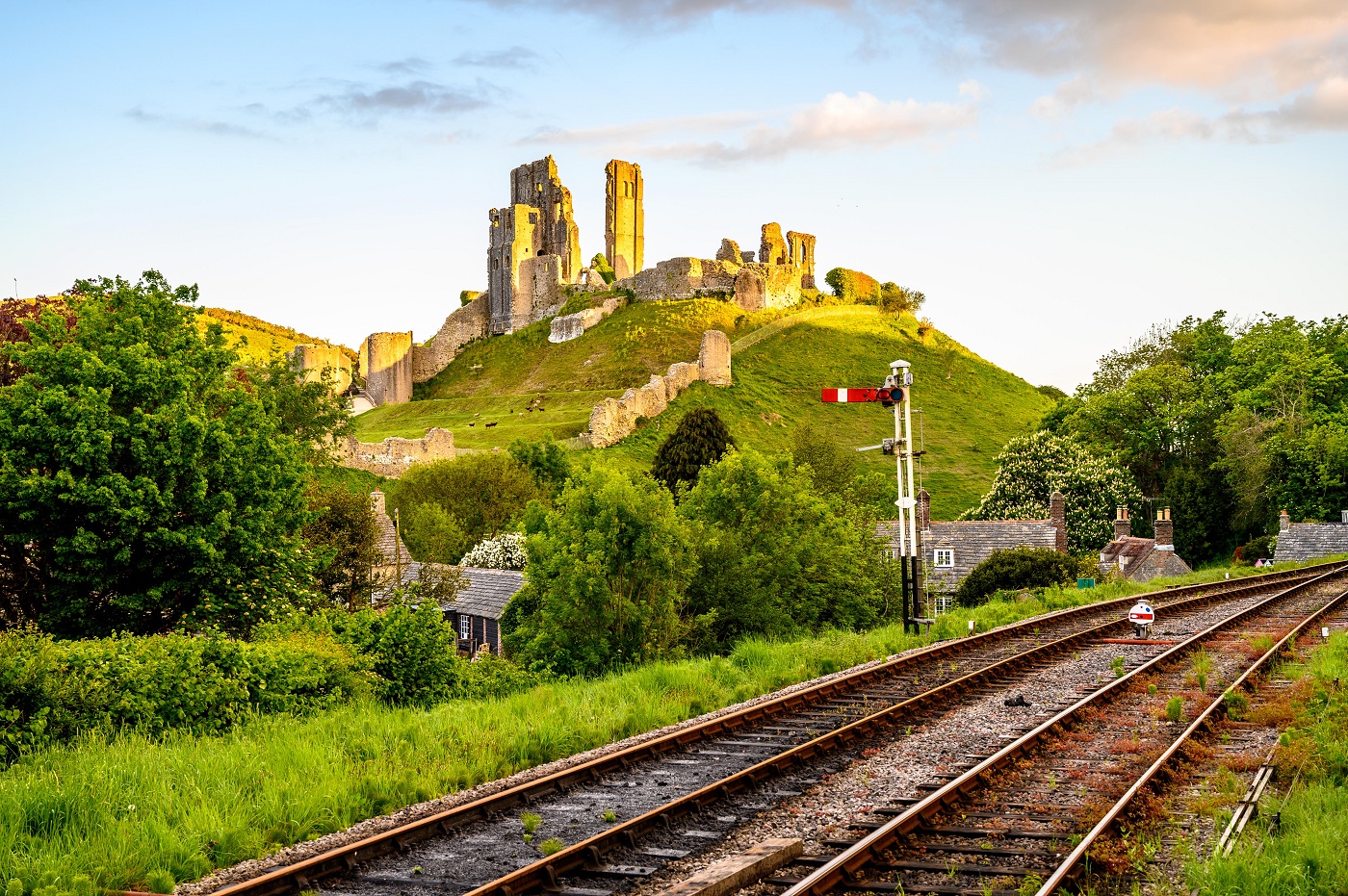 Corfe Castle from trainline