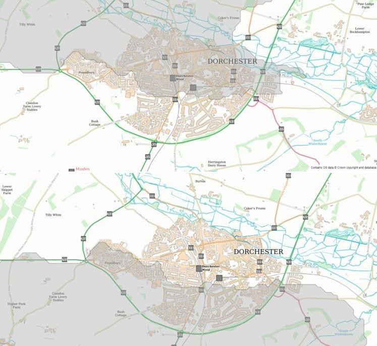 Figure 1 Dorchester North and South Catchments