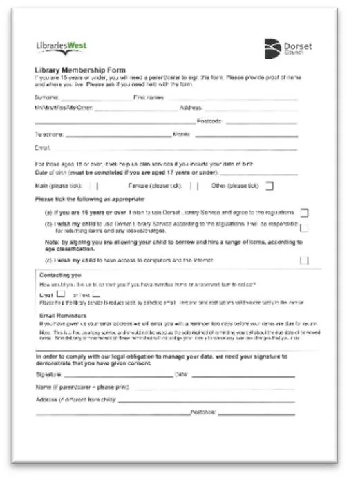 This is a picture of the application form.