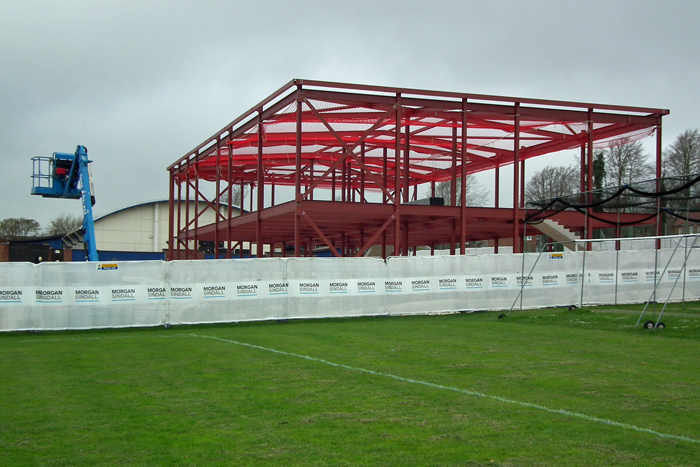 St Osmunds School - Construction photograph March 2017 - Steel frame under construction