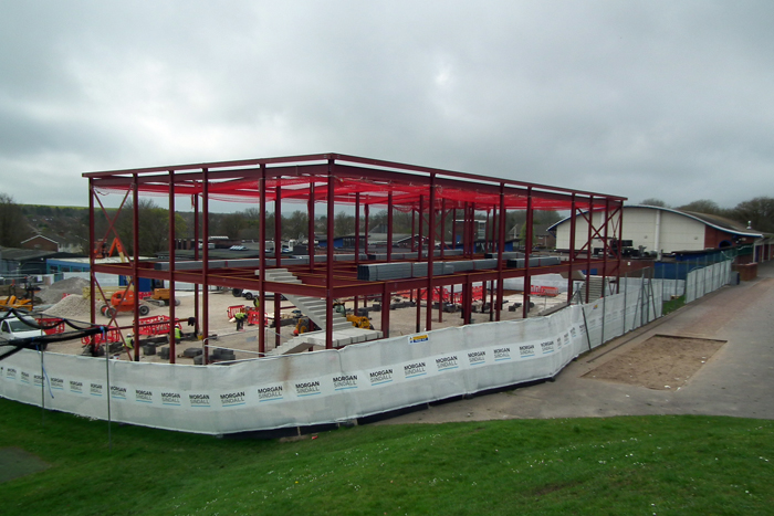 St Osmunds School - Construction photograph March 2017 - Steel frame
