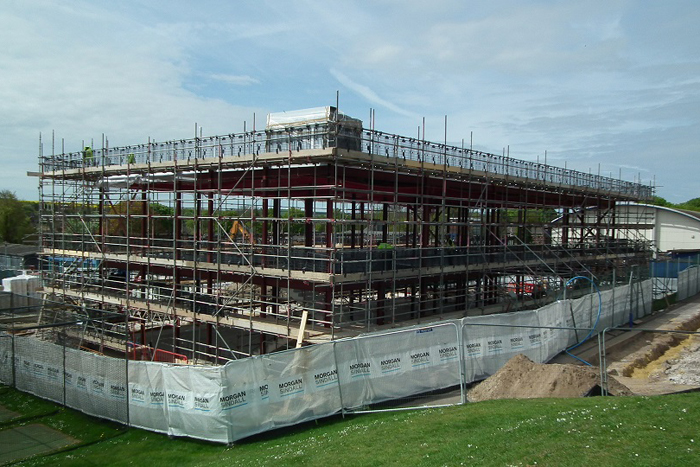 St Osmunds School - construction photograph D4U April 2017 - steel frame