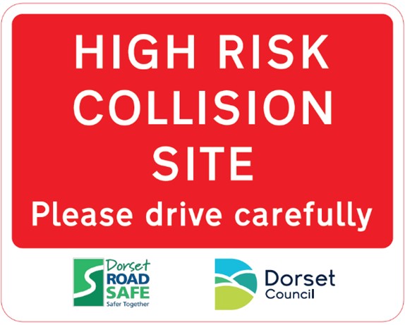 High risk collision site sign