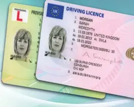 This is a picture of a driving licence which is an accepted form of identification when filling in an library card application form.