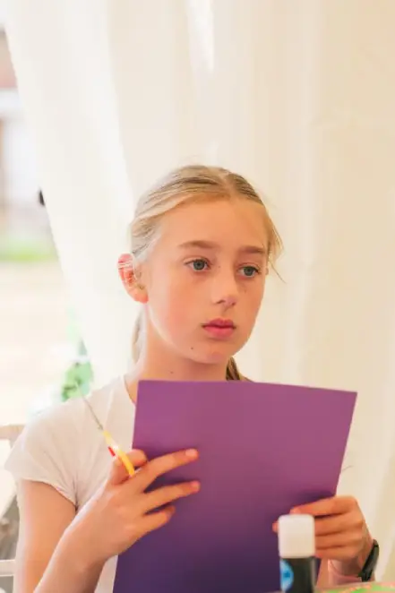 Girl with hearing aid