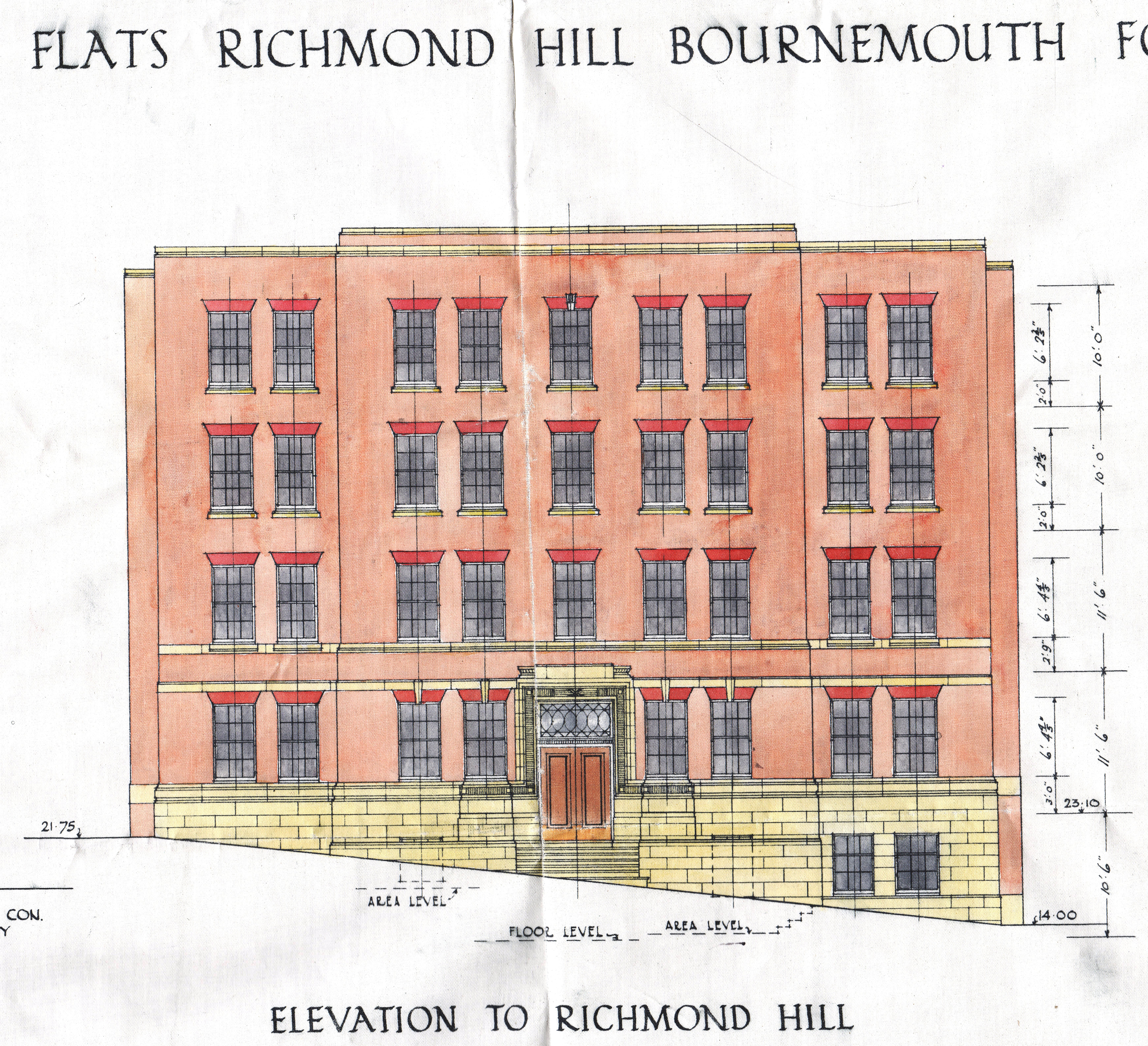 Plan for a block of offices and flats on Richmond Hill, 1932