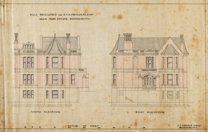 Plan for a detached villa identified as 'Stanfield', Dean Park Road, c1876