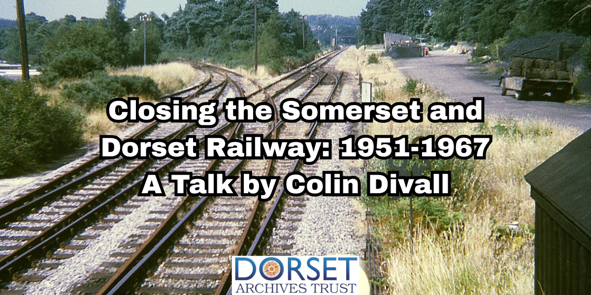 Photograph of a railway line, overlaid with the title of the talk