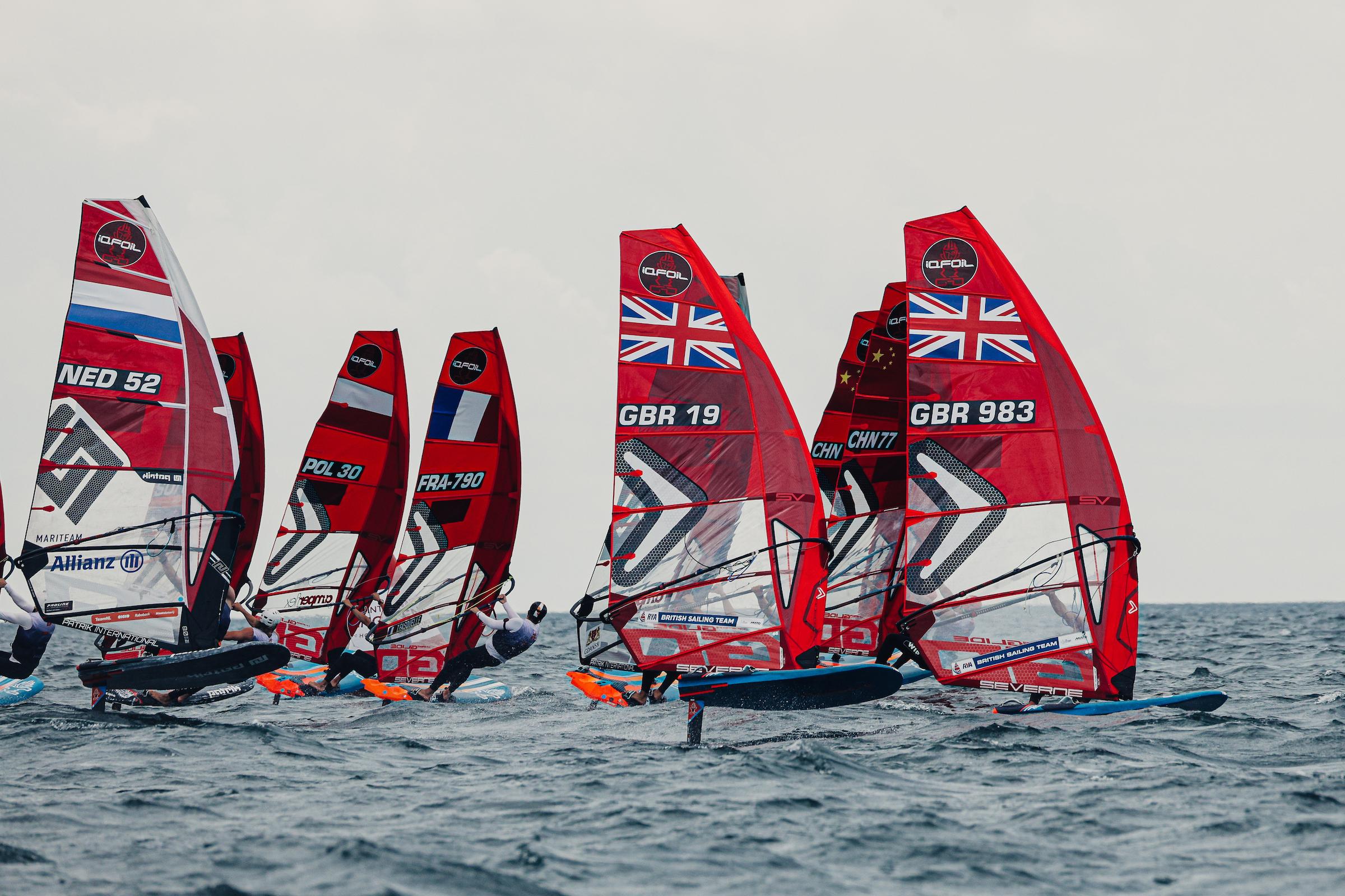 IQFOIL competitors on the water