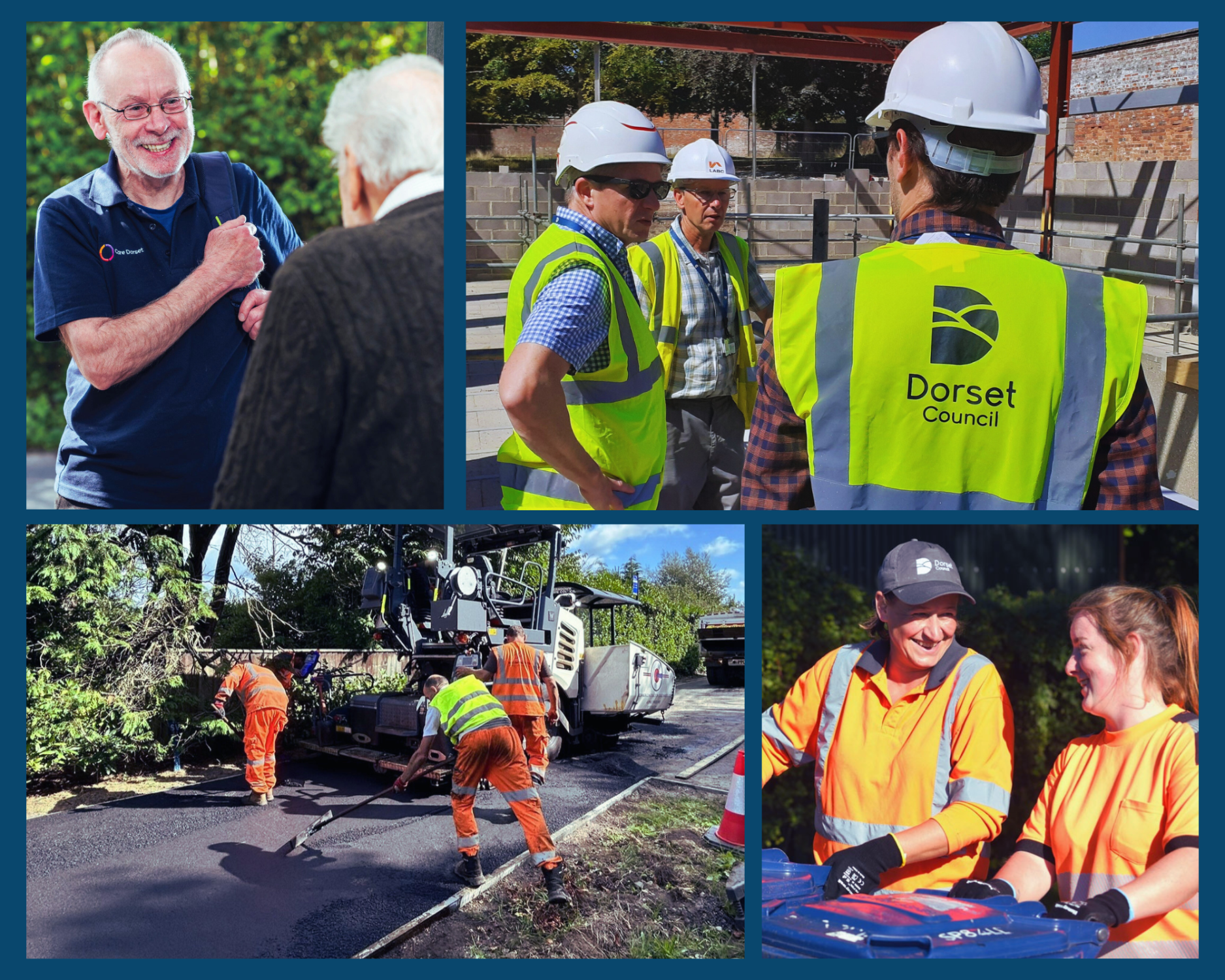 Collage of council services, including social care, planning, highways and bin collections