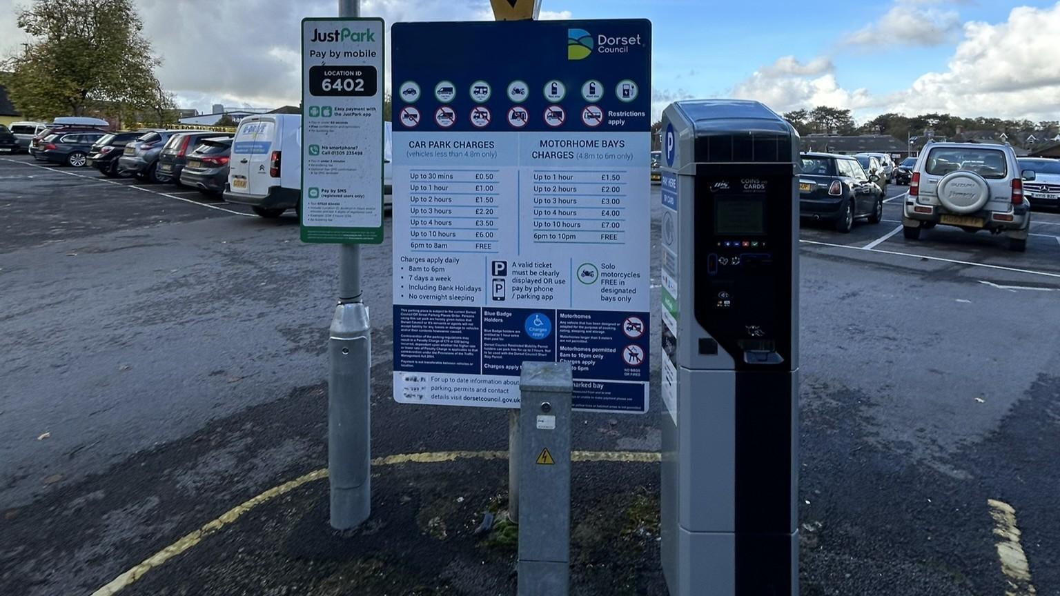 Parking machine in car park