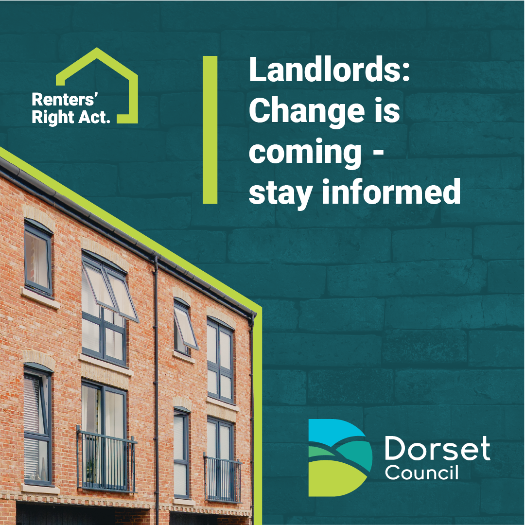 This shows a logo and image of buildings to highlight the Renters Rights Act