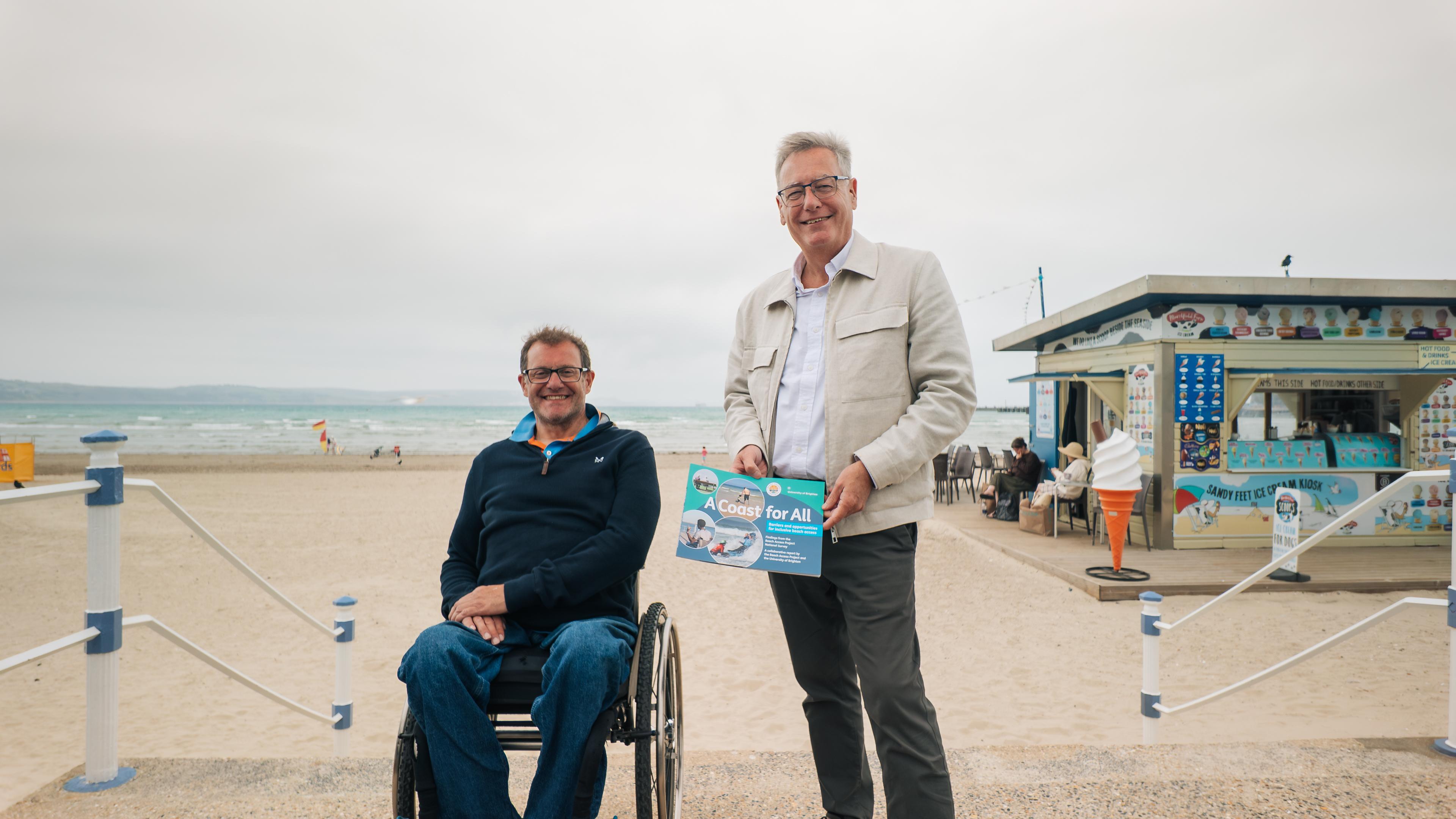 Cllr Steve Robinson and Will Behenna on Weymouth Beach