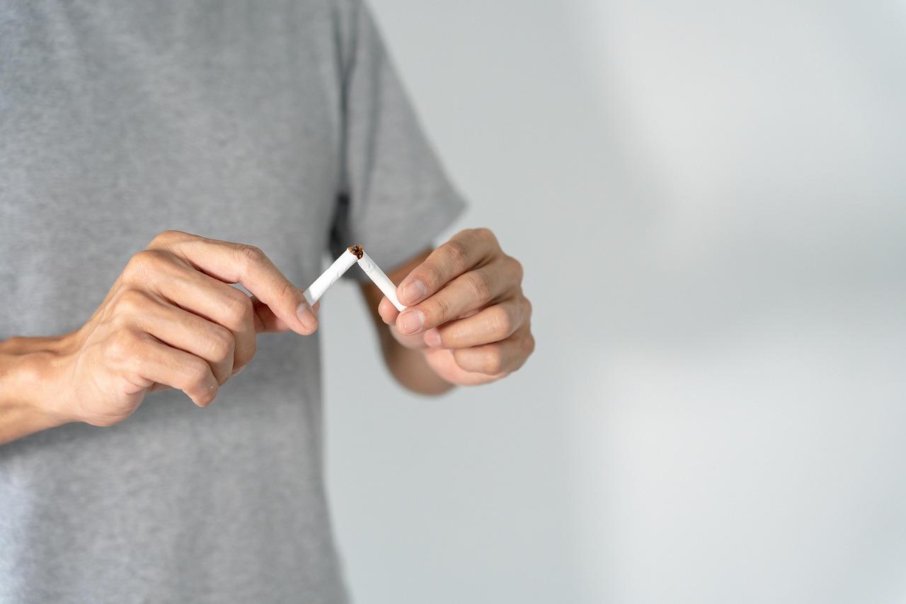 Man snapping cigarette