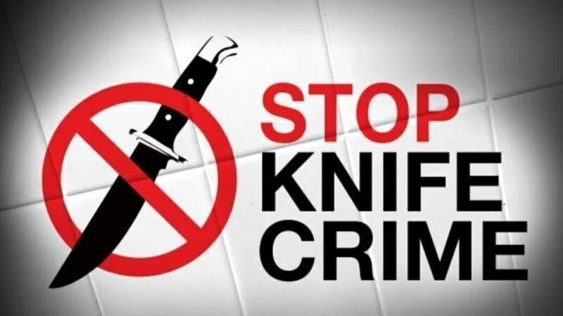 Stop knife crime logo with knife in a red circle