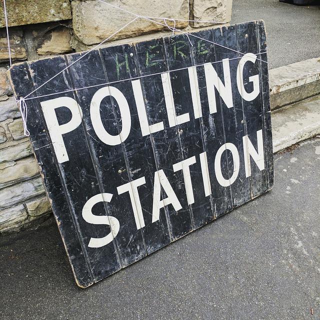 sign for polling station