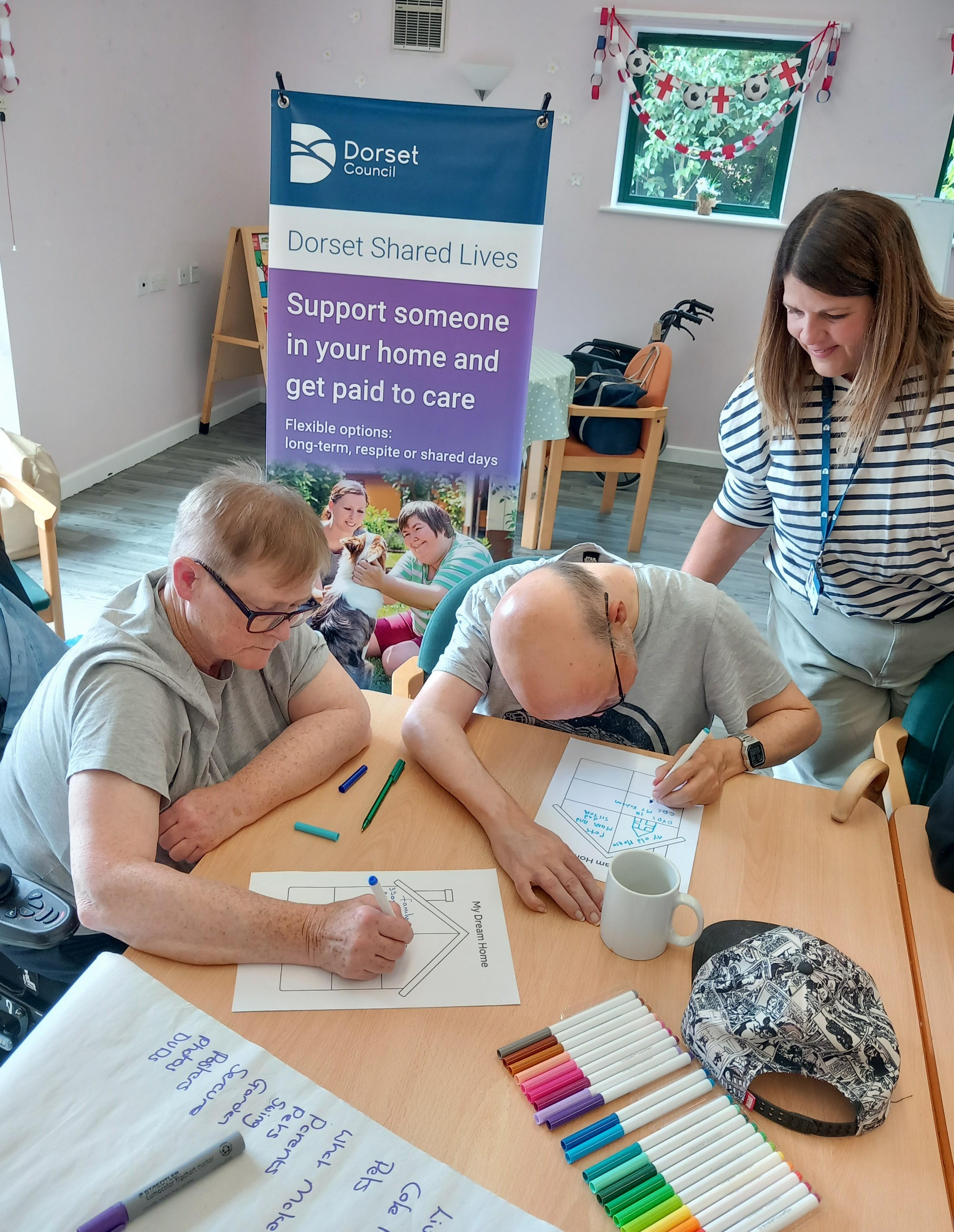 Day centre users marking Shared Lives Week with activities around what home means to them