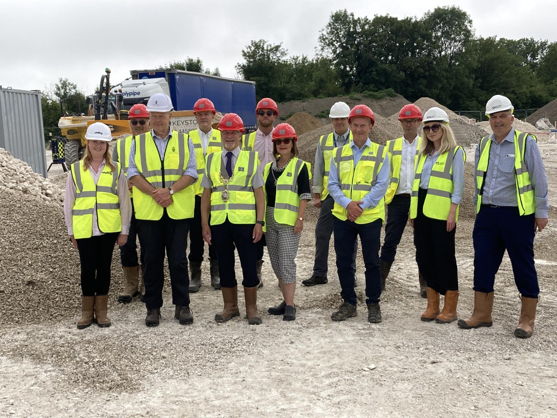 Representatives from the Duchy of Cornwall, CG Fry, SNG and Dorset Council at the four Paddocks site in Dorchester