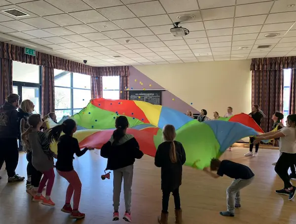 Group of children taking part in a sensory activity