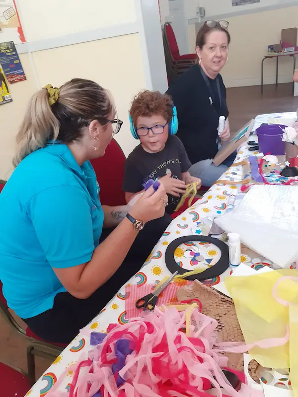 Picture of people taking part in some arts and craft