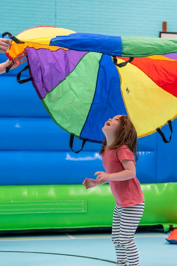Picture of a girl taking part in a sensory activity