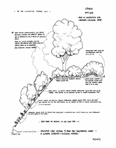 Sketch 2: Indicative Cross-Section 5 years after engineering works