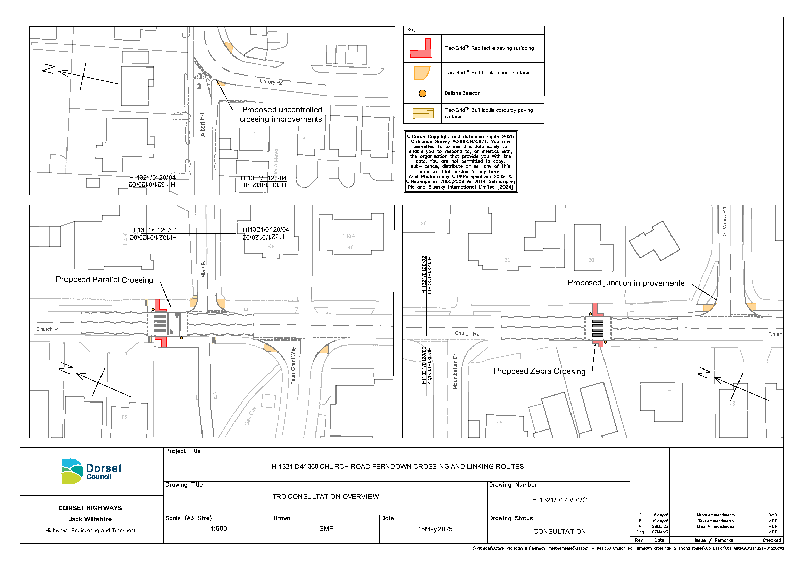 map of the proposed new zebra crossings