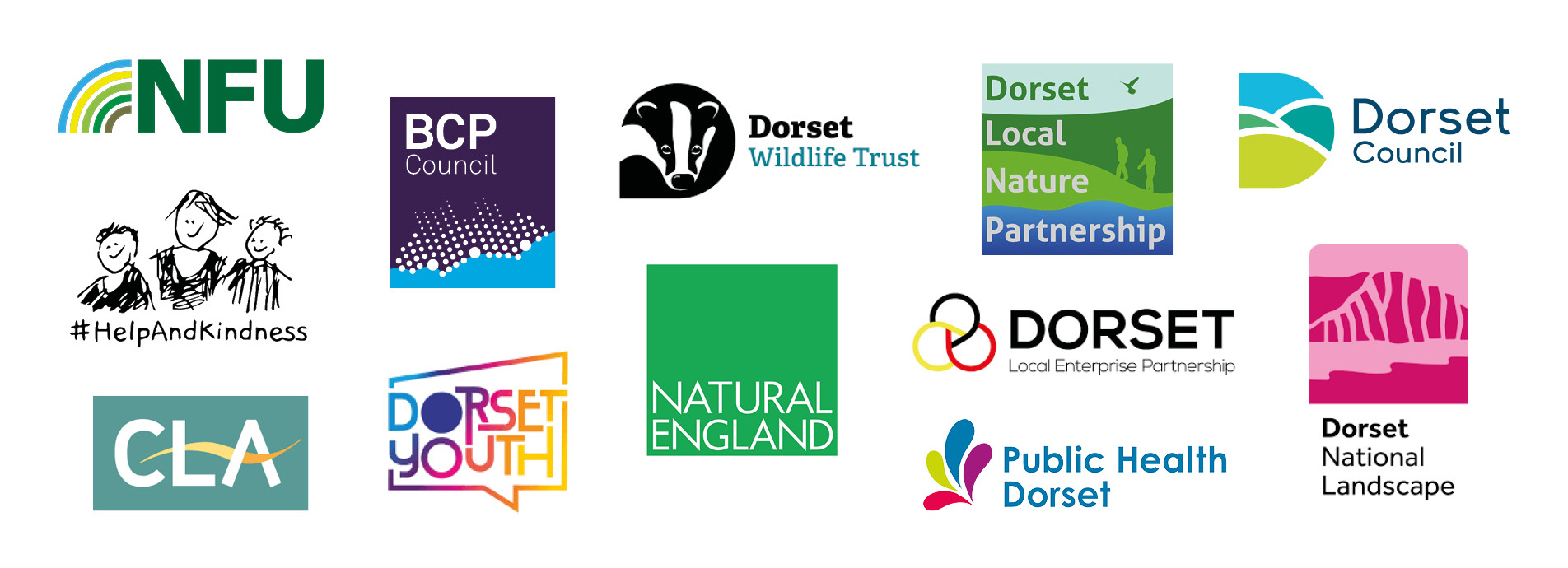 Dorset local nature recovery strategy steering group logos