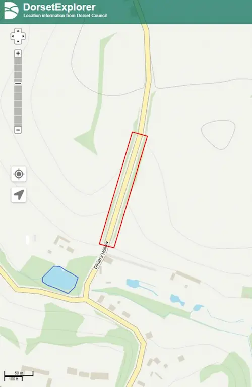 Figure 1 Proximity of surveyed pond and the approximate proposal working zone.