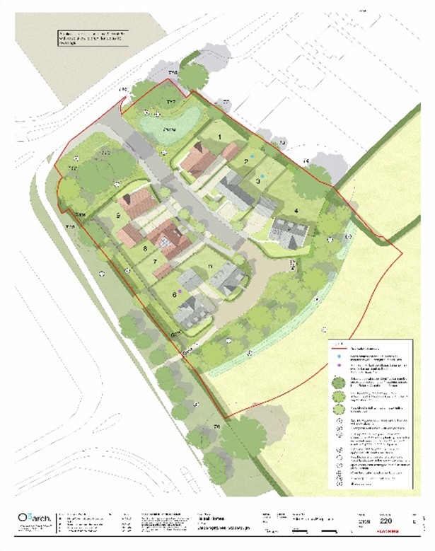 Proposed layout map of Land at Stepping Stones Field, Stoborough