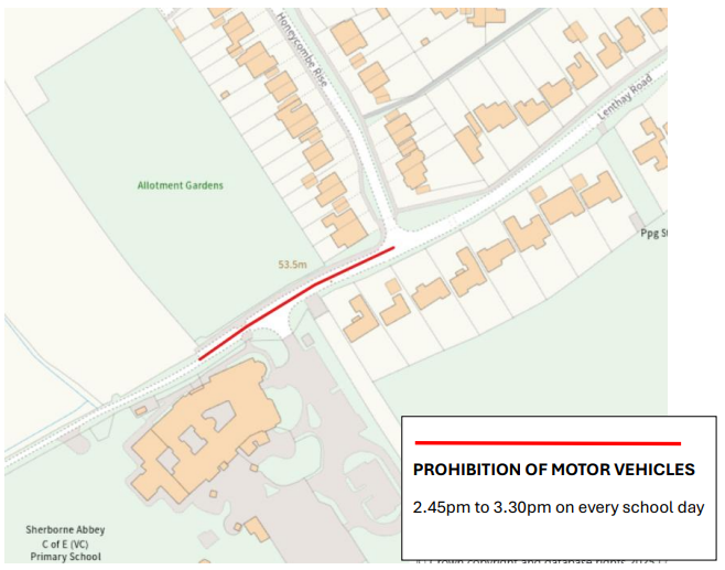a diagram of the proposed road closure area