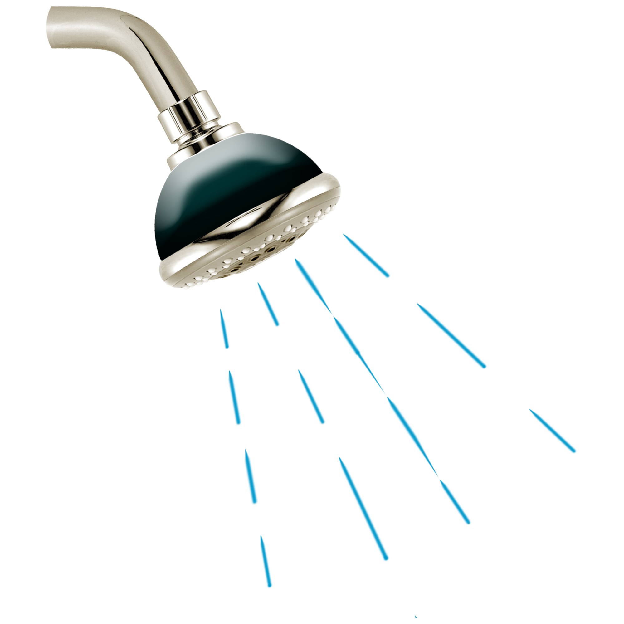 Showerhead with lines representing water