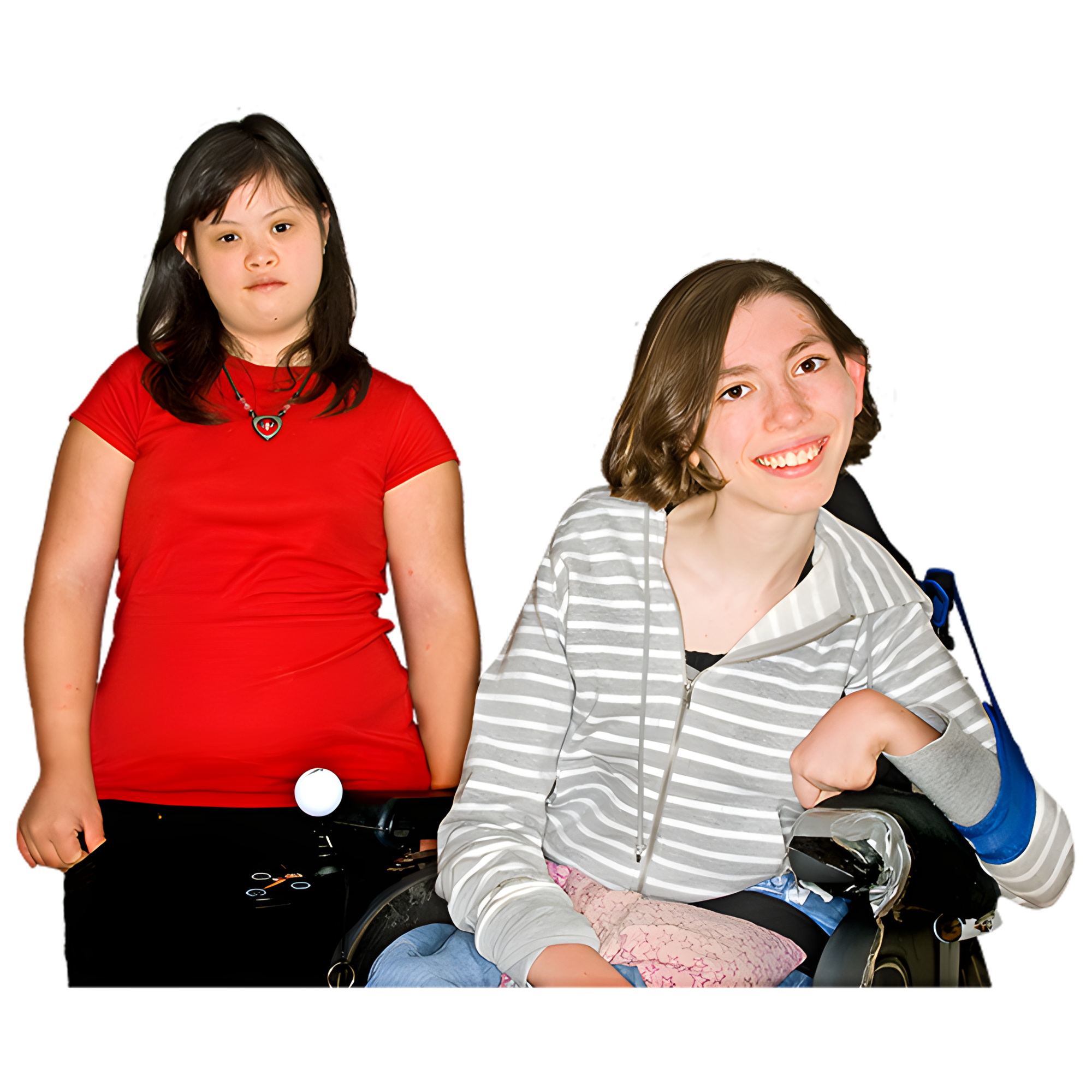 Two teenagers smiling