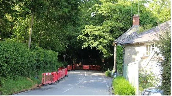Viewpoint 13: View looking north from the C13 road at Melbury Abbas, adjacent to Spinney Cottage and Spring House The southern edge of the proposals will just be visible.