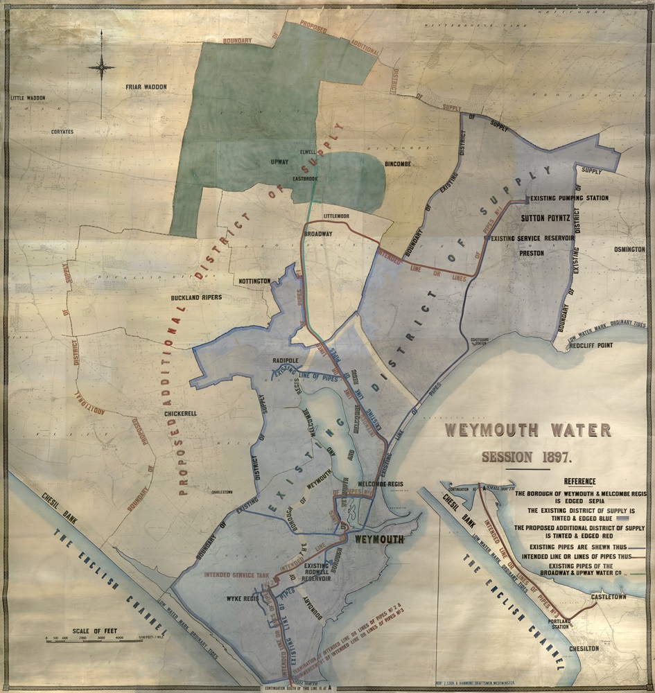 an old map of the Wessex Water area