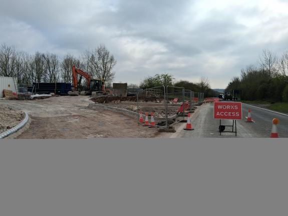 Roadworks at site of new Blandford Waste Management Centre