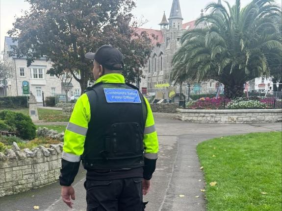 Community Safety officer standing in Easton Gardens