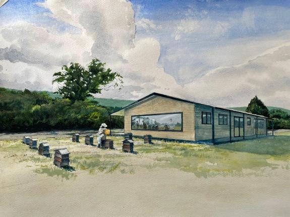 Artist impression of new bee center