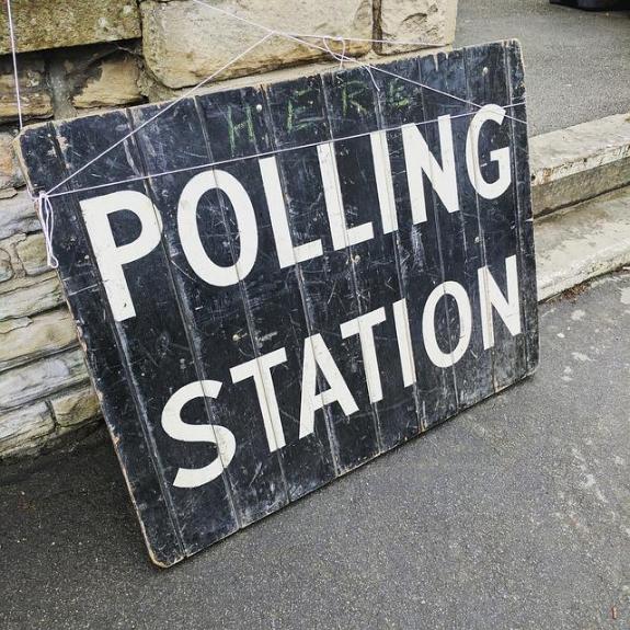 sign for polling station